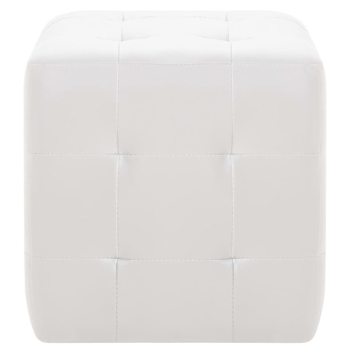 Taburet, 2 buc., alb, 30x30x30 cm, piele ecologică - WALTI WALTI