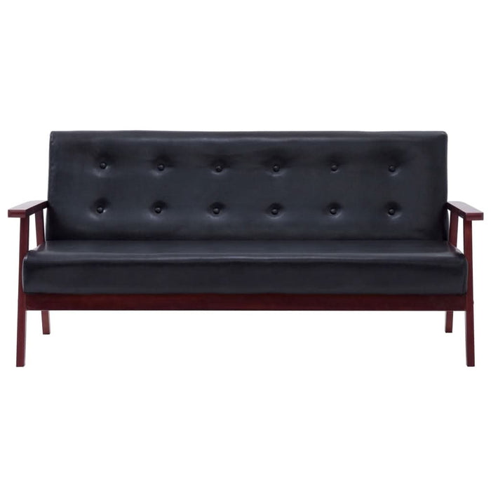 Set canapea, 2 buc., negru, piele artificială, - WALTI WALTI