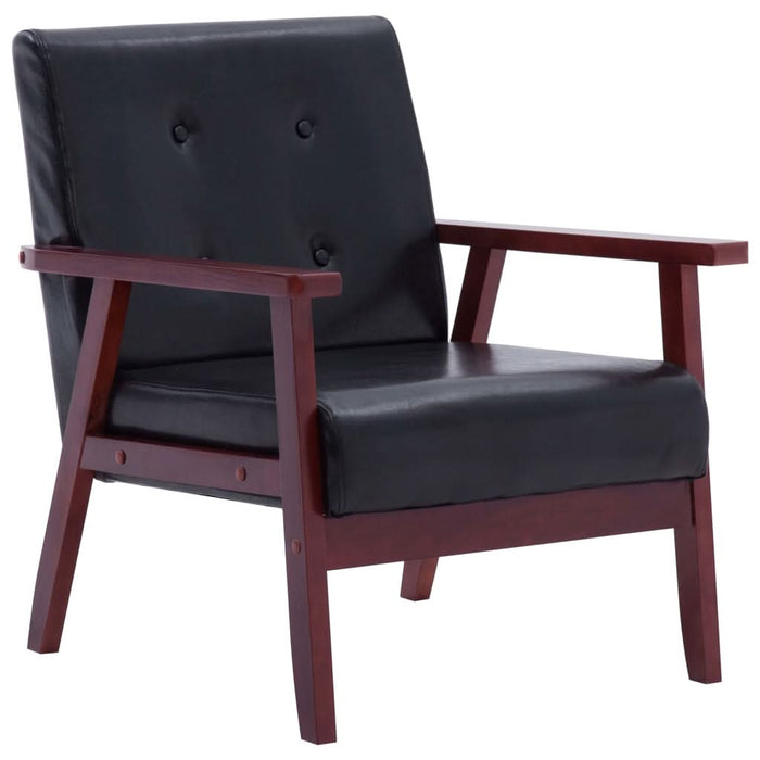 Set canapea, 2 buc., negru, piele artificială, - WALTI WALTI
