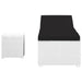 Șezlong cu pernă și măsuță de ceai, alb, poliratan - WALTI WALTI