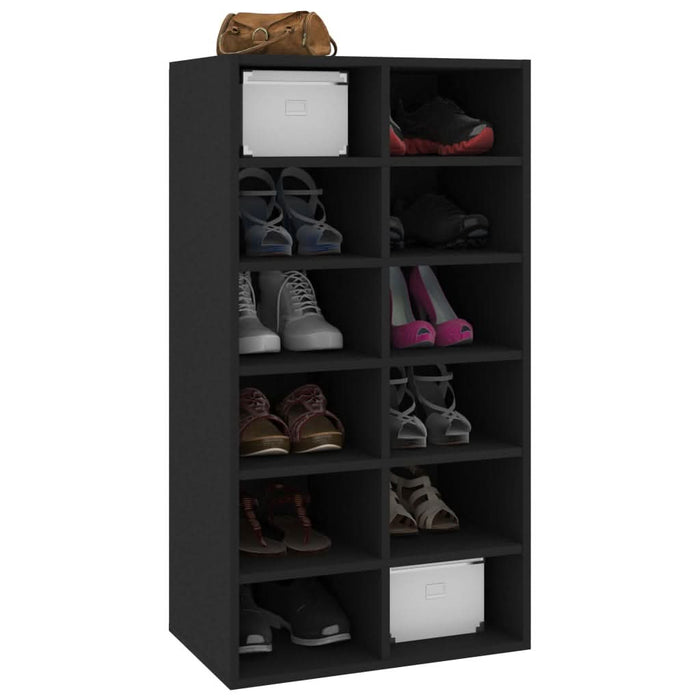 Pantofar, negru, 54x34x100,5 cm, lemn compozit - WALTI WALTI