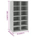 Pantofar, gri beton, 54x34x100,5 cm, lemn compozit - WALTI WALTI