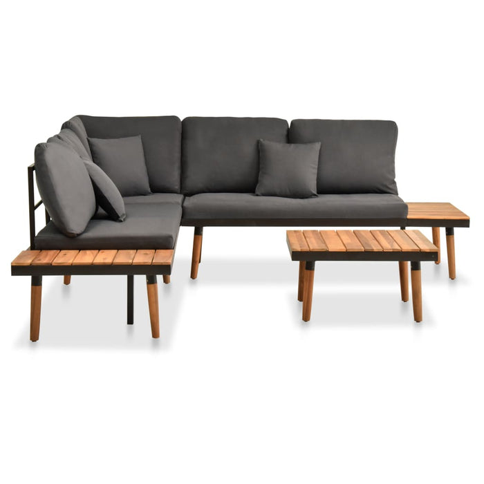 Set mobilier de grădină cu perne, 4 piese, lemn masiv de acacia - WALTI WALTI