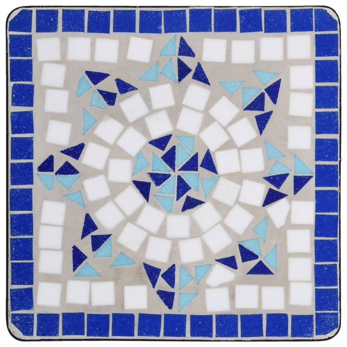 Masă laterală cu mozaic, albastru și alb, ceramică - WALTI WALTI