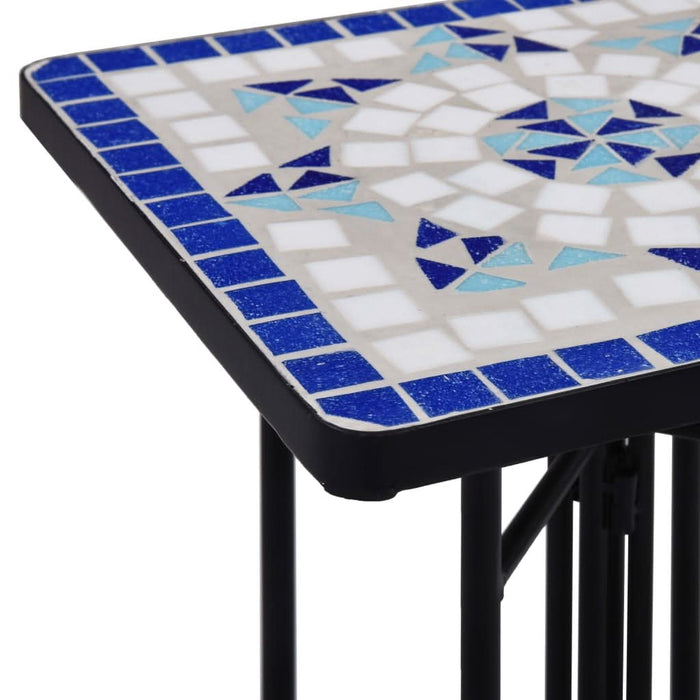 Masă laterală cu mozaic, albastru și alb, ceramică - WALTI WALTI