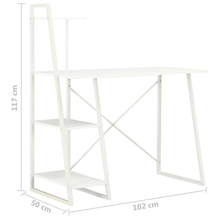 Birou cu rafturi, alb, 102 x 50 x 117 cm - WALTI WALTI