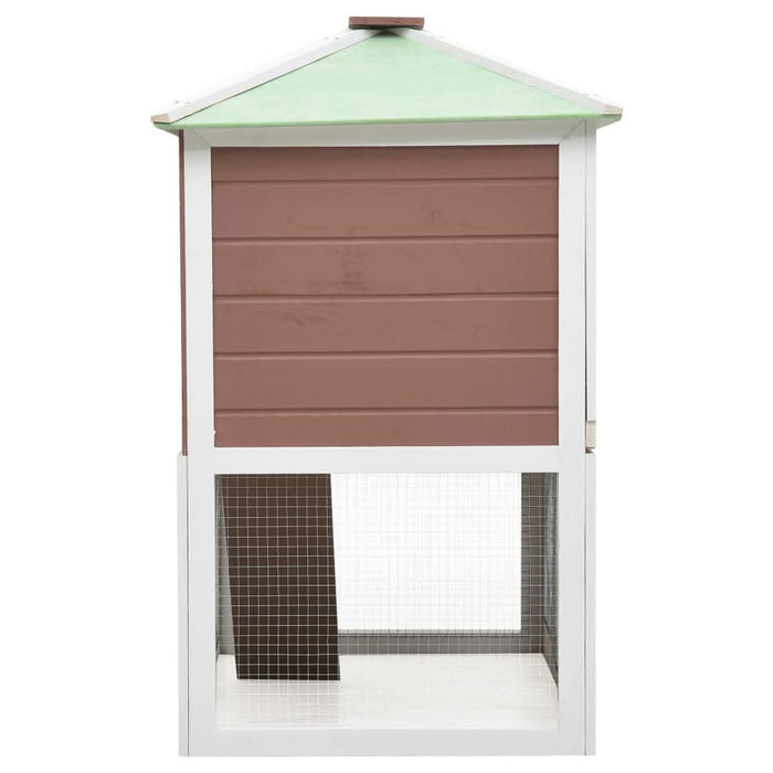 Cușcă pentru iepuri și alte animale, 2 niveluri, maro, lemn - WALTI WALTI