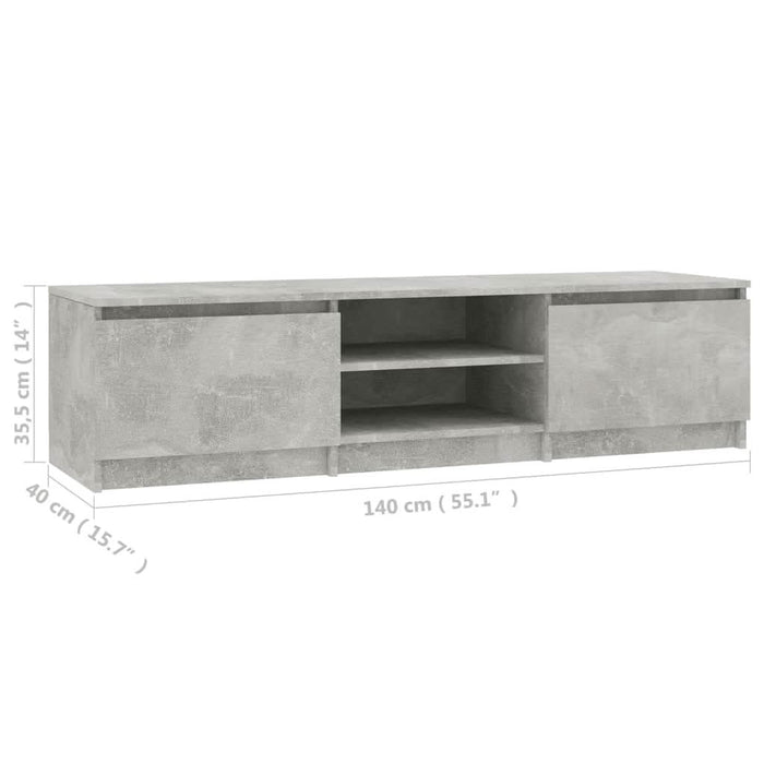 Comodă TV, gri beton, 140 x 40 x 35,5 cm, PAL - WALTI WALTI
