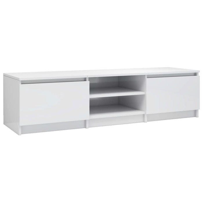 Comodă TV, alb extralucios, 140 x 40 x 35,5 cm, PAL - WALTI WALTI