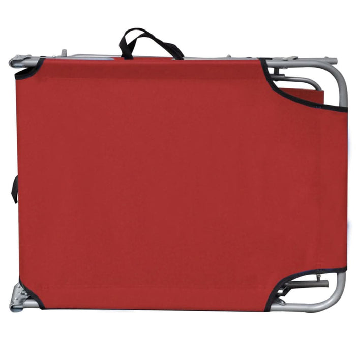 Șezlong pliabil cu copertină, roșu, aluminiu - WALTI WALTI
