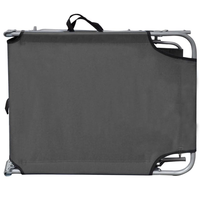 Șezlong pliabil cu copertină, gri, aluminiu - WALTI WALTI