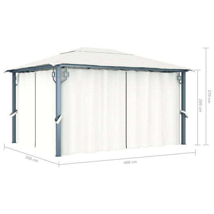 Pavilion cu perdele, crem, 400 x 300 cm, aluminiu - WALTI WALTI