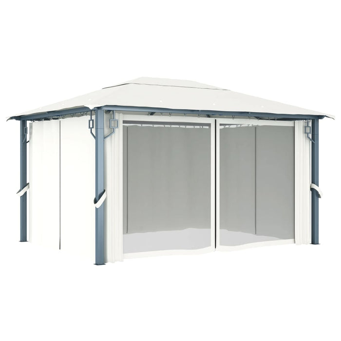 Pavilion cu perdele, crem, 400 x 300 cm, aluminiu - WALTI WALTI
