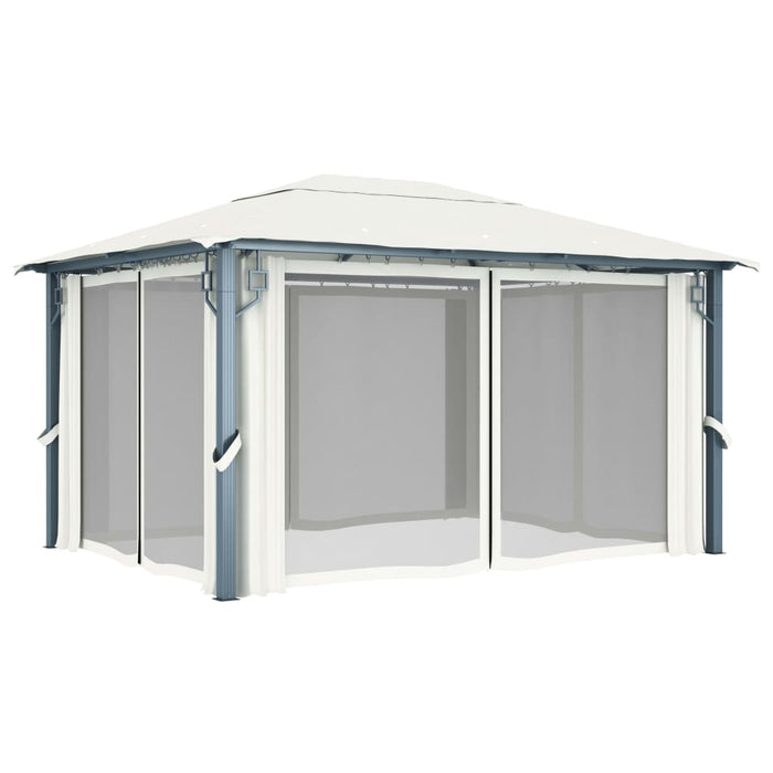 Pavilion cu perdele, crem, 400 x 300 cm, aluminiu - WALTI WALTI
