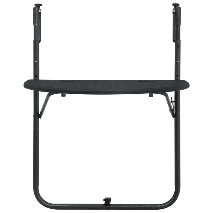 Masă balcon suspendată negru 60x64x83,5 cm plastic aspect ratan - WALTI WALTI