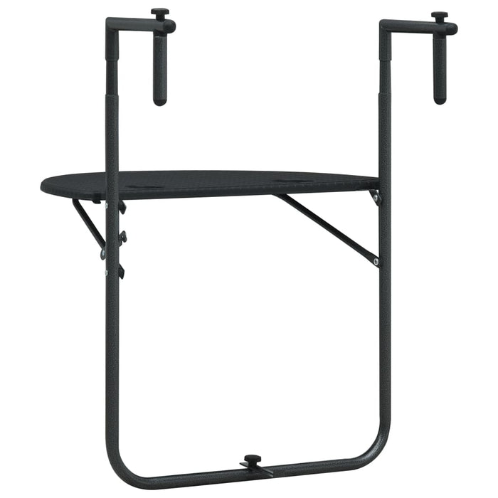 Masă balcon suspendată negru 60x64x83,5 cm plastic aspect ratan - WALTI WALTI