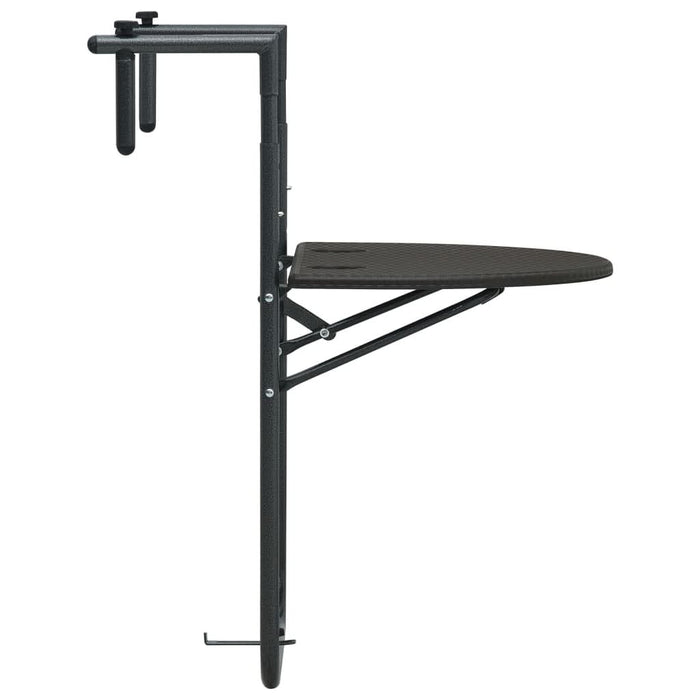 Masă balcon suspendată maro 60x64x83,5 cm plastic aspect ratan - WALTI WALTI