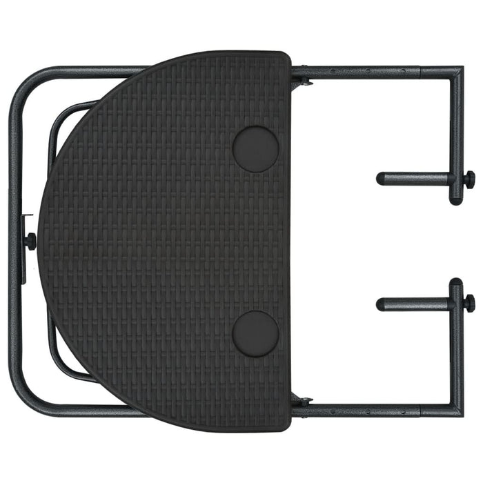 Masă balcon suspendată maro 60x64x83,5 cm plastic aspect ratan - WALTI WALTI