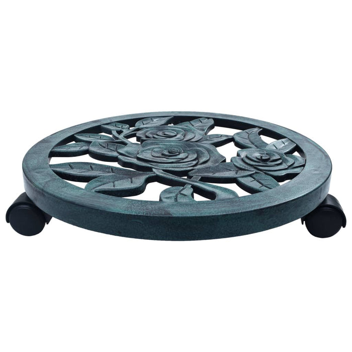 Suporturi de plante cu role, 6 buc., verde, 38 cm, plastic - WALTI WALTI