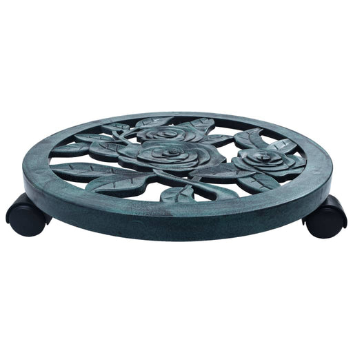 Suporturi de plante cu role, 6 buc., verde, 38 cm, plastic - WALTI WALTI