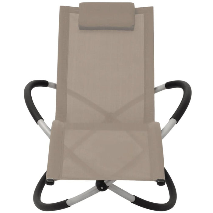 Șezlong geometric de exterior, gri taupe, oțel - WALTI WALTI