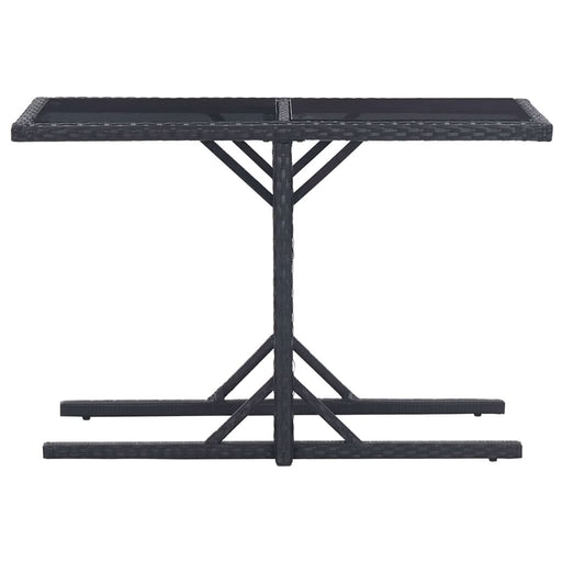 Masă de grădină, negru, 110 x 53 x 72 cm, sticlă și poliratan - WALTI WALTI