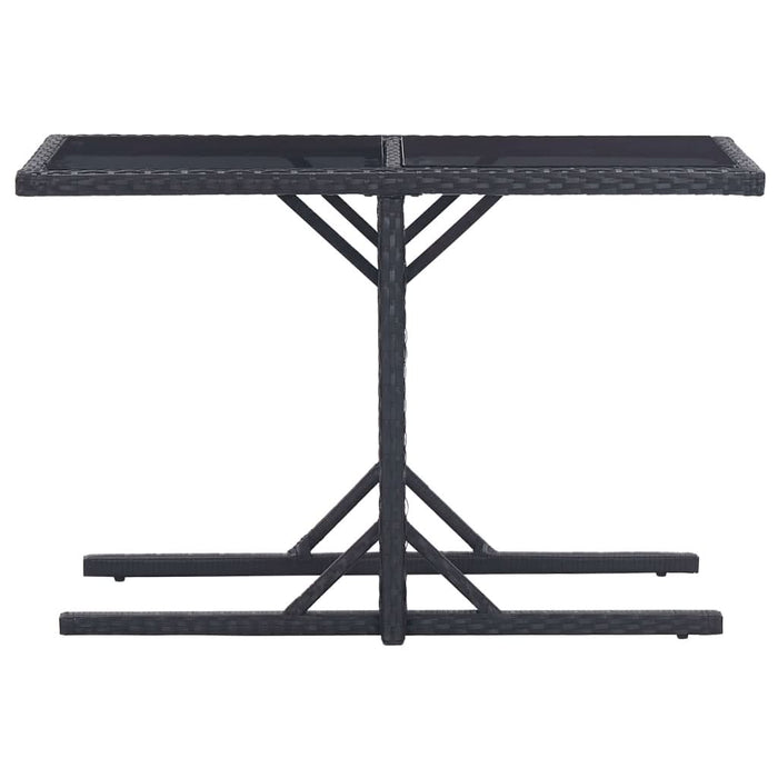 Masă de grădină, negru, 110 x 53 x 72 cm, sticlă și poliratan - WALTI WALTI