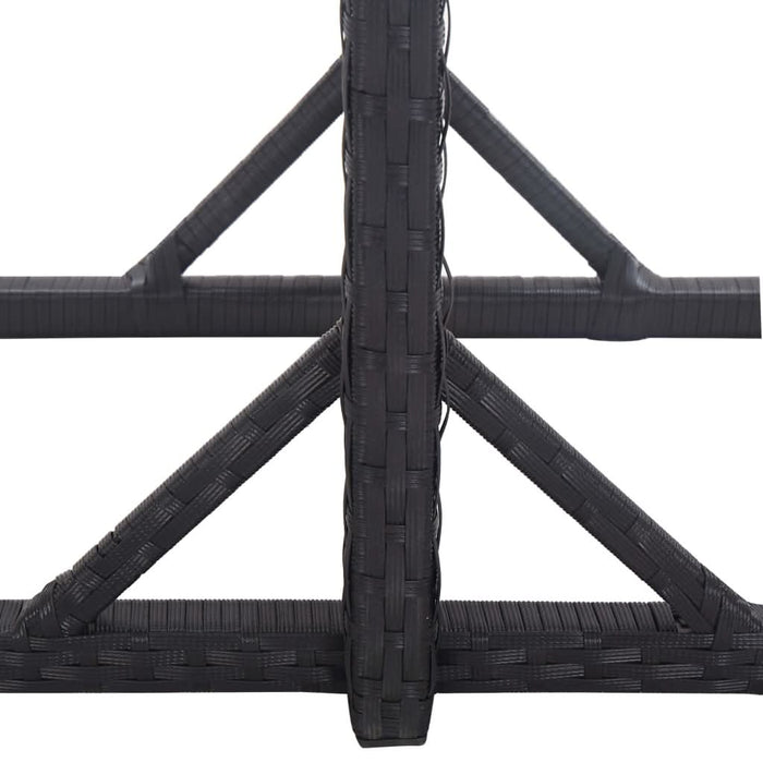 Masă de grădină, negru, 110 x 53 x 72 cm, sticlă și poliratan - WALTI WALTI