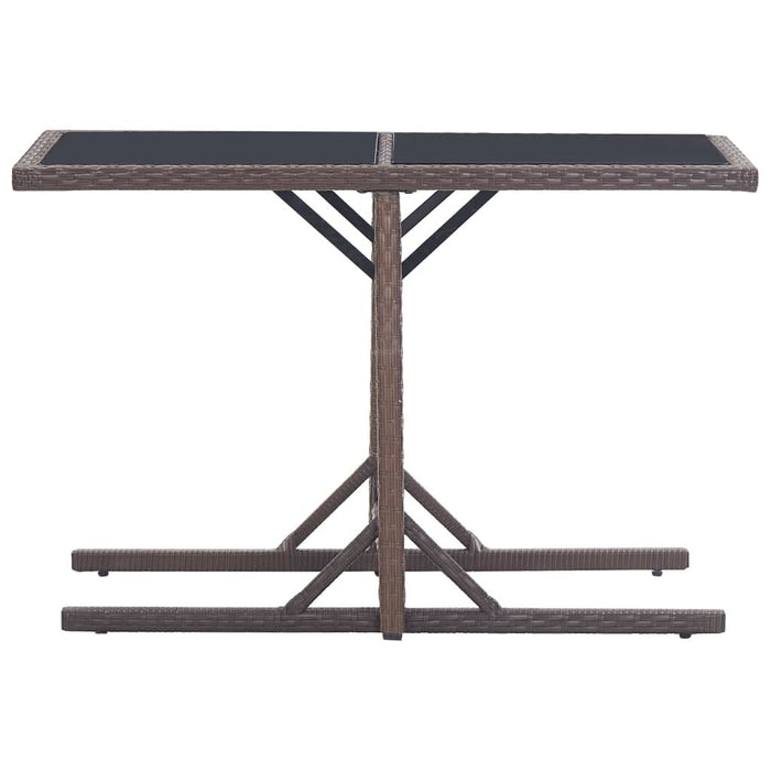 Masă de grădină, maro, 110 x 53 x 72 cm, sticlă și poliratan - WALTI WALTI