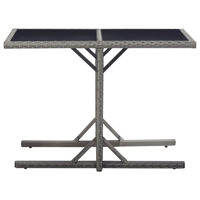 Masă de grădină, antracit, 110 x 53 x 72 cm, sticlă și poliratan - WALTI WALTI
