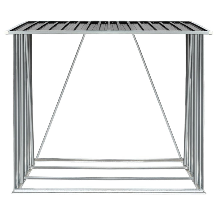 Șopron de lemne de grădină, gri, 163x83x154 cm, oțel galvanizat - WALTI WALTI