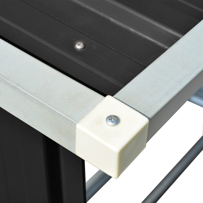 Șopron de lemne de grădină, gri, 163x83x154 cm, oțel galvanizat - WALTI WALTI