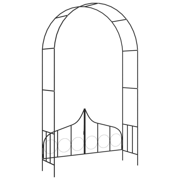 Arcadă de grădină cu poartă, negru, 138 x 40 x 238 cm, fier - WALTI WALTI