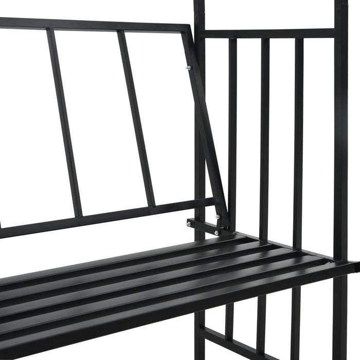 Arcadă de grădină cu bancă, negru, 128 x 50 x 207 cm, fier - WALTI WALTI