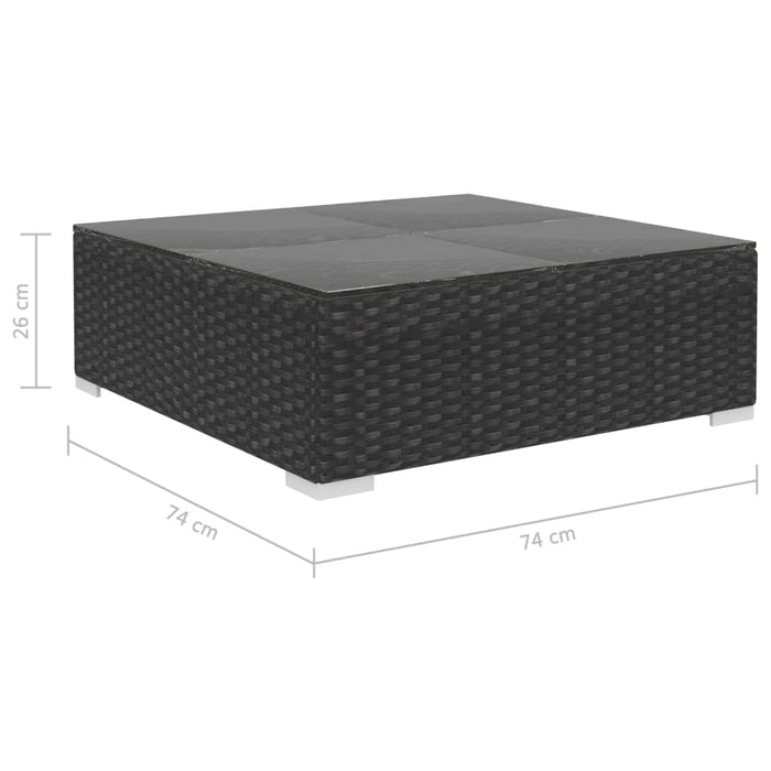 Set mobilier de grădină cu perne, 6 piese, negru, poliratan - WALTI WALTI