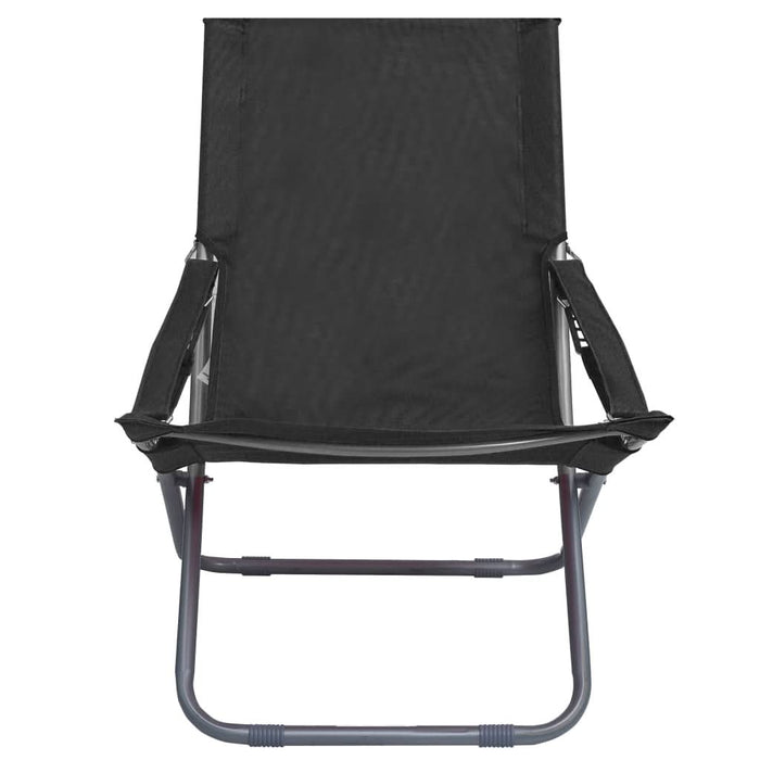 Scaune de plajă pliante, 2 buc., negru, material textil - WALTI WALTI