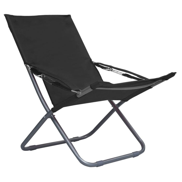 Scaune de plajă pliante, 2 buc., negru, material textil - WALTI WALTI