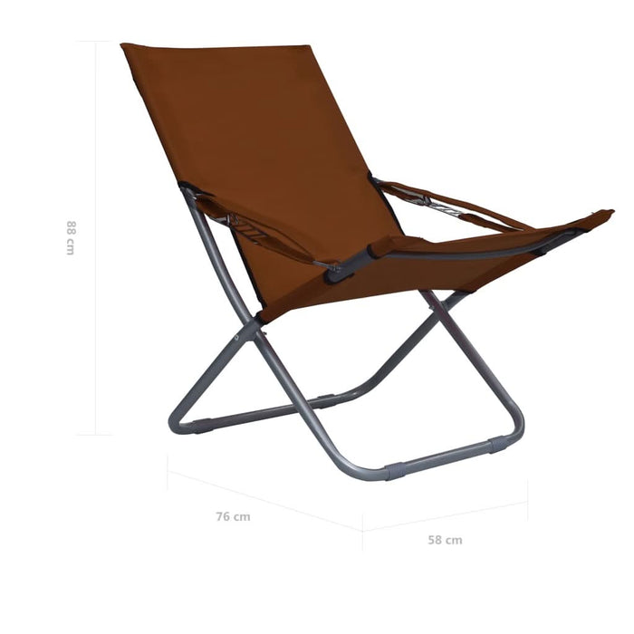 Scaune de plajă pliante, 2 buc., maro, material textil - WALTI WALTI