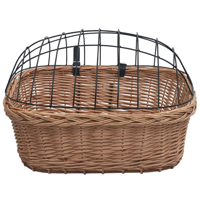Coș frontal bicicletă cu capac, 50x45x35 cm, salcie naturală - WALTI WALTI