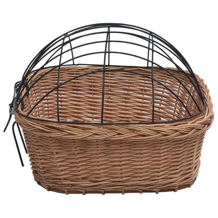Coș frontal bicicletă cu capac, 50x45x35 cm, salcie naturală - WALTI WALTI