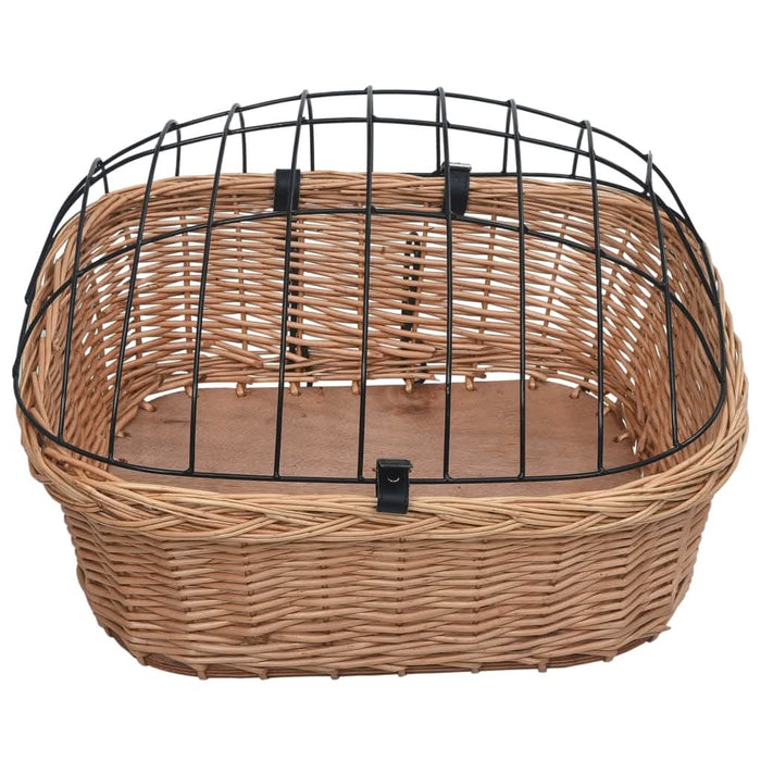 Coș frontal bicicletă cu capac, 50x45x35 cm, salcie naturală - WALTI WALTI