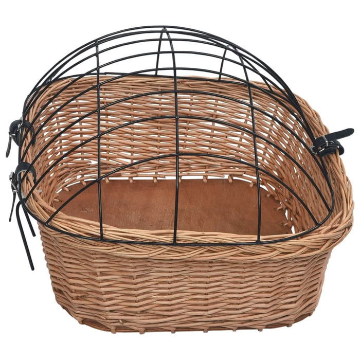 Coș frontal bicicletă cu capac, 50x45x35 cm, salcie naturală - WALTI WALTI
