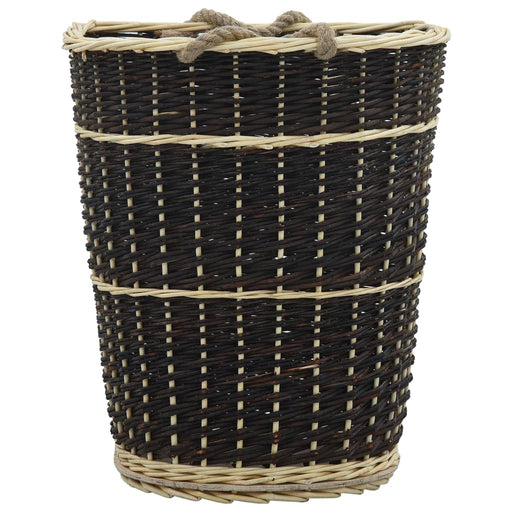 Coș lemne foc cu curele de transport natural 50x44x58 cm salcie - WALTI WALTI