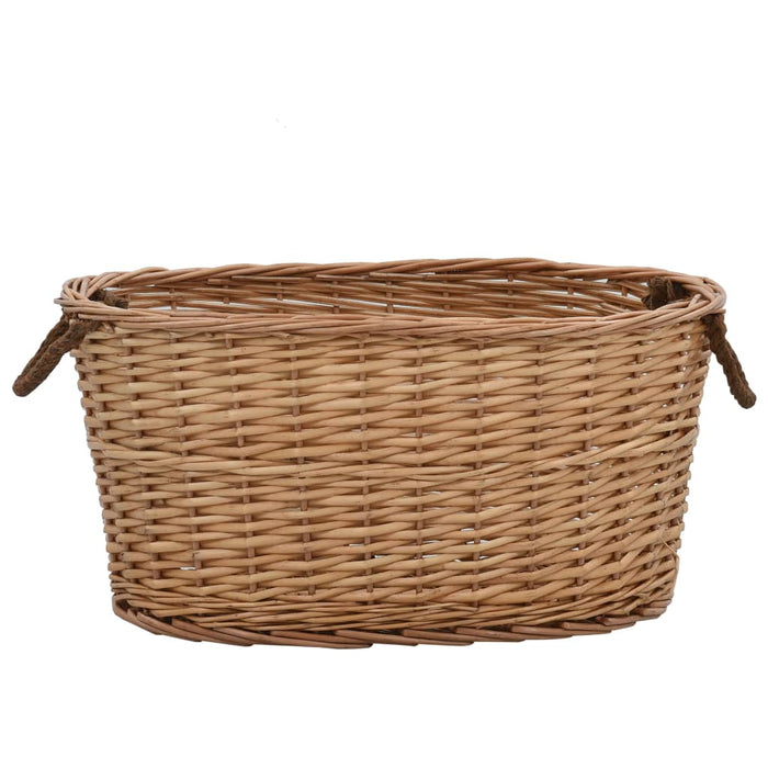 Coș lemne foc mânere de transport natural 58x42x29 cm salcie - WALTI WALTI