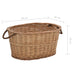 Coș lemne foc mânere de transport natural 58x42x29 cm salcie - WALTI WALTI