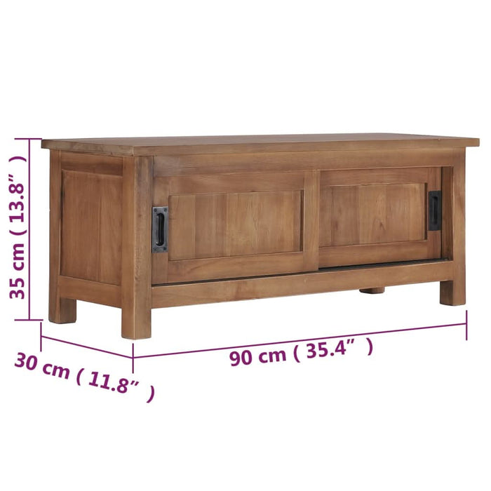 Comodă TV, 90 x 30 x 35 cm, lemn masiv de tec - WALTI WALTI