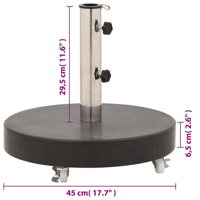 Suport umbrelă de soare, negru, 30 kg, granit, rotund - WALTI WALTI