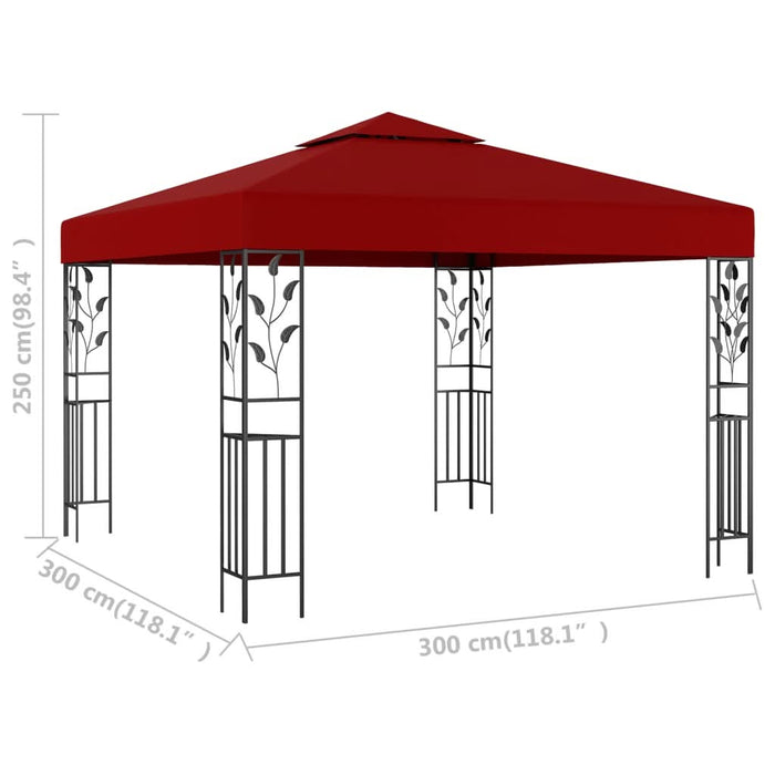 Pavilion, roșu vin, 3 x 3 m - WALTI WALTI