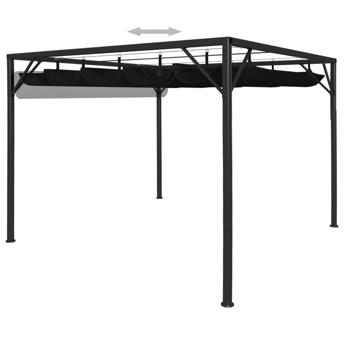 Pavilion de grădină cu acoperiș retractabil, antracit, 3 x 3 m - WALTI WALTI