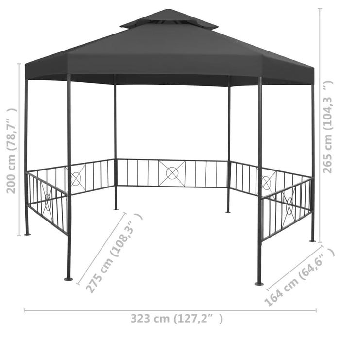 Pavilion de grădină, antracit, 323x275x265 cm - WALTI WALTI